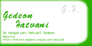 gedeon hatvani business card